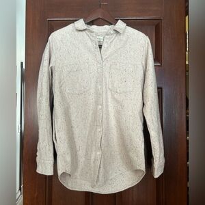Altar’d State Oatmeal Confetti Speckled Cotton Button Down Small